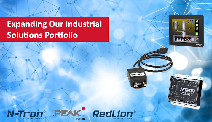Expanding Our Portfolio with N-Tron®, PEAK-System, and Red Lion by HMS Networks